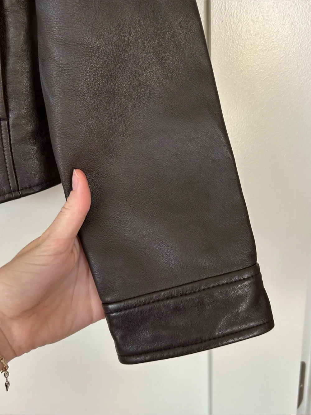 Frye Leather Moto Jacket Brown Size Small